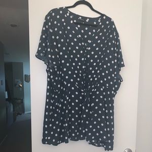 Torrid Polka Dot Tie Front Peplum Top 6x